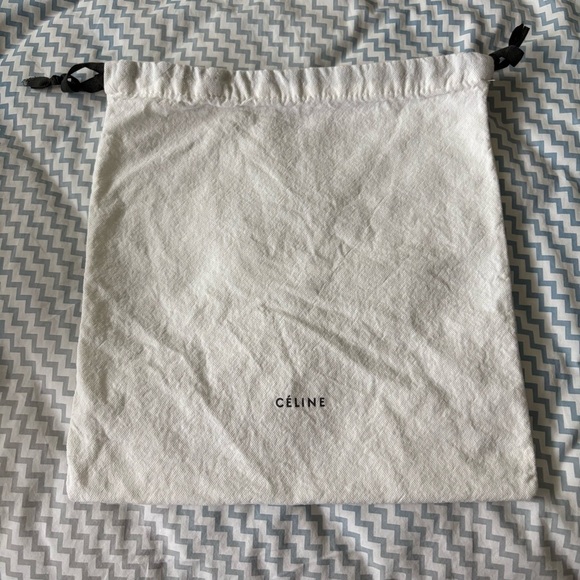 Celine Handbags - CELINE Small White Dust Bag Drawstring 12 x 13 inches